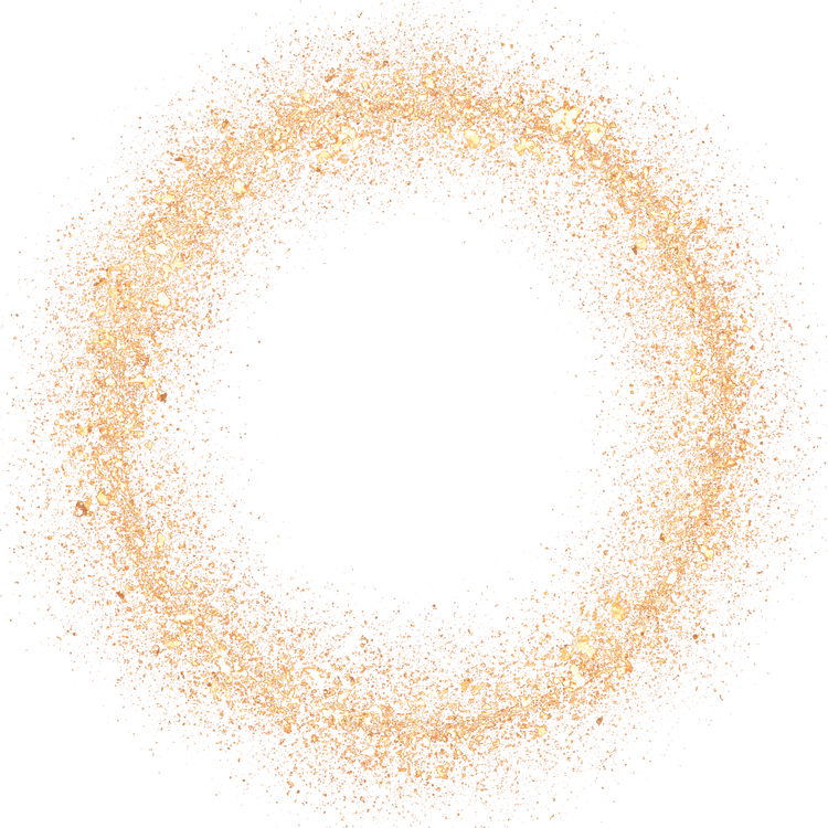 Round Gold Glitter Cutout
