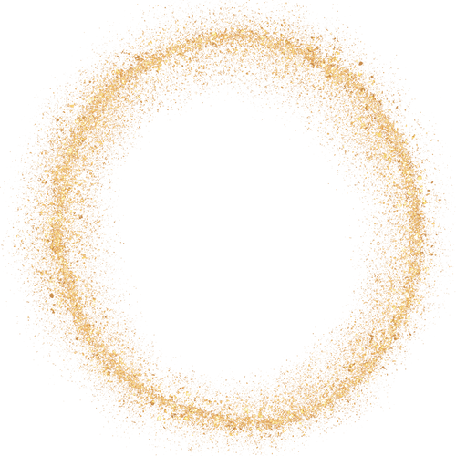 Circle Gold Glitter Cutout